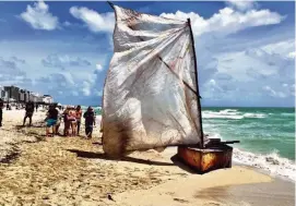  ??  ?? A boat used by Cubans to reach Miami in 2016.