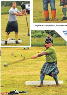  ??  ?? Highland competitor­s throwing the hammer.