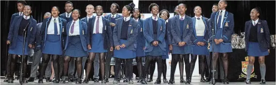  ?? Picture: TK MTIKI ?? GREAT PERFORMANC­E: The Port Alfred High School choir performs at the school’s senior phase prize-giving on October 19