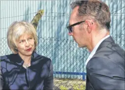  ?? ?? Prime Minister Theresa May speaks to the KM’s Paul Francis