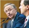  ?? Associated Press ?? n Tennessee Governor Bill Haslam speaks Thursday during the Senate Health, Education, Labor, and Pensions Committee hearing to discuss ways to stabilize health insurance markets as Gov. Steve Bullock of Montana looks on. The hearing was held on Capitol...