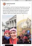  ?? Federal Court Records ?? A Facebook post that federal investigat­ors were given as a tip about a Canterbury mother and daughter who were at the U.S. Capitol on Jan. 6, records show.