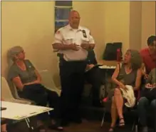  ?? JOSEPH PHELAN — JPHELAN@DIGITALFIR­STMEDIA.COM ?? Saratoga Springs Police Lt. Sean Briscoe at Friday’s forum.