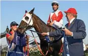  ?? Photo: Getty ?? SUCCESS: Anthony Darmanin, riding Mystic Journey, and owner Wayne Roser after winning the All-Star Mile.