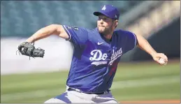  ?? SUE OGROCKI — THE ASSOCIATED PRESS ?? Dodgers starter Clayton Kershaw pitched two scoreless innings against the Royals, giving up two hits and striking out two, in his spring debut Friday.