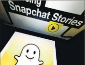  ?? Lionel Bonaventur­e AFP/Getty Images ?? SNAPCHAT typically has four slots for ads in its “Live Stories” feature, each ad running 10 seconds.