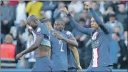  ?? ?? El galo Kylian Mbappé celebra uno de los tantos de ayer del PSG