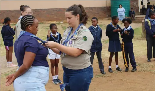  ?? Photo: Malikhanye Mankayi. ?? Nosipho Moyikwa a Scout Assistant welcomed in Scout group.