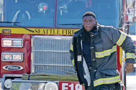  ?? [PHOTO BY MITCH HAASETH, ABC] ?? Okieriete Onaodowan stars in the Shonda Rhimes spinoff “Station 19.”