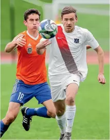 ?? PHOTO: MAARTEN HOLL ?? Liam Moore, left, has been called into the New Zealand squad at the under-17 FIFA World Cup.