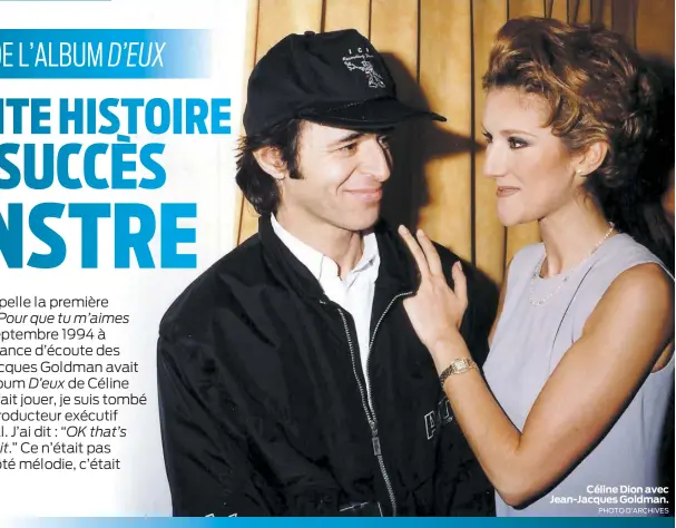  ?? PHOTO D’ARCHIVES ?? Céline Dion avec Jean-Jacques Goldman.