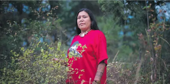  ?? GREENPEACE/THE CANADIAN PRESS ?? Kanahus Manuel of the Secwepemc Nation lived in a tiny house at a protest camp in North Dakota in 2016 and has borrowed the idea for a protest in B.C.