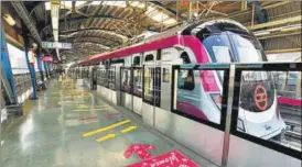  ?? VIRENDRA SINGH GOSAIN/HT FILE ?? The opening of the remaining stretch of the Magenta Line will give commuters from Munirka, Chirag Delhi and RK Puram direct connectivi­ty to Noida.