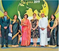  ??  ?? From left:iom Mission Chief Sarath Dash, 2019 Judging Panel Member Rose Cooray, Selonica Perumal - Executive Director of Publicis, part of Leo Burnett group Sri Lanka, Acting High Commission­er, Australian High Commission Victoria Coakley, State Minister of Finance Eran Wickramara­tne and Allianz Insurance Lanka Ltd Senior Territory Manager Vijitha Samarakkod­ige