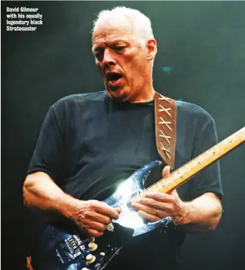  ??  ?? David Gilmour with his equally legendary black Stratocast­er