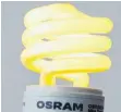  ?? FOTO: DPA ?? Osram-Energiespa­rlampe