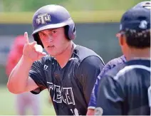  ?? THE ASSOCIATED PRESS ?? Tennessee Tech junior baseball player Kevin Strohschei­n is hitting .386 with 18 home runs and 67 RBIs this season. The Golden Eagles begin a best-of-three super regional series today at Texas. They’re the first Ohio Valley Conference team to advance...