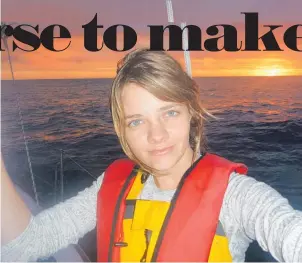  ??  ?? Teenage sailor Jessica Watson on board Ella's Pink Lady in 2011.