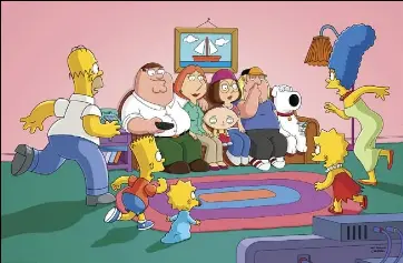  ??  ?? “Simpsons” characters crossed over into a “Family Guy” episode in September 2014.