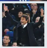  ??  ?? Up in arms: Conte rouses the fans