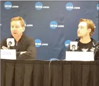  ?? Photo by Branden Mello ?? Providence College hockey coach Nate Leaman (left) and Josh Monk (right) will lead the No. 4 Friars against No. 1 Harvard in the first round of the NCAA Tournament Friday at The Dunk.