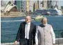  ?? ?? Anthony Albanese and Narendra Modi in Sydney yesterday.