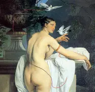  ??  ?? Arte La Venere che scerza con due colombe di Hayez