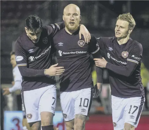  ??  ?? 0 Liam Boyce, who was wanted by Premiershi­p clubs during the summer, has been a key player for Hearts this season