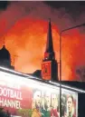  ?? Picture: Claire Warrender. ?? Flames lit up the night sky as fire hit the Lochee landmark.