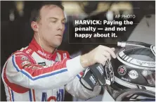  ?? AP PHOTO ?? HARVICK: Paying the penalty — and not happy about it.