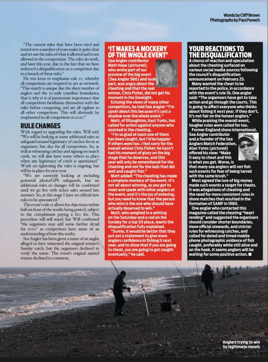  ??  ?? sea angler issue 569 Anglers trying to win by legitimate means