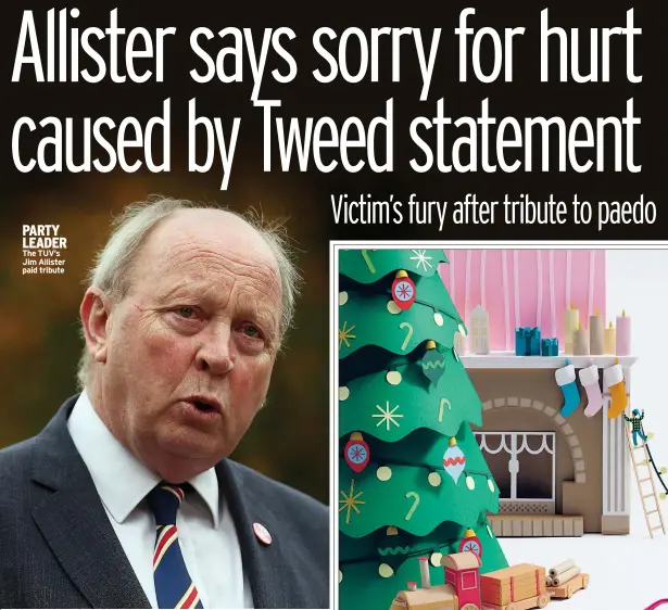  ?? ?? PARTY LEADER The TUV’S Jim Allister paid tribute