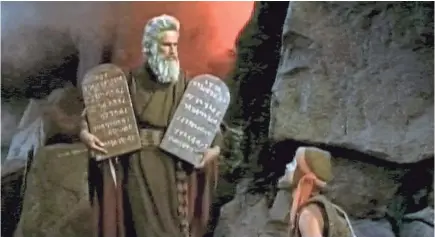  ??  ?? Charlton Heston is Moses in the Easter perennial “The Ten Commandmen­ts.”