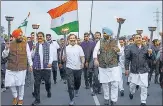  ?? PTI ?? Congress leader Rahul Gandhi during the Bharat Jodo Yatra at Lakhanpur border in Jammu and Kashmir on Thursday.