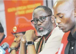  ?? Picture: Nigel Sibanda ?? ANGRY. SA Federation of Trade Unions general secretary Zwelinzima Vavi briefs the media yesterday.