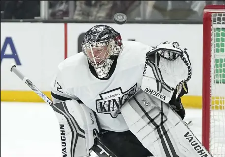  ?? MARK J. TERRILL — THE ASSOCIATED PRESS ?? Goaltender Jonathan Quick was traded to the Vegas Golden Knights on Thursday, less than 36 hours after the Los Angeles Kings traded the two-time Stanley Cup-winner to the Columbus Blue Jackets.
