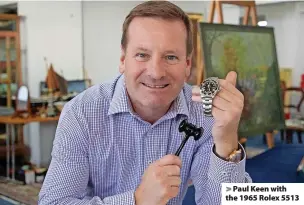  ?? ?? > Paul Keen with the 1965 Rolex 5513