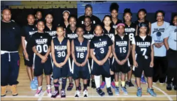  ??  ?? The Rich Sparano Lady Ballers pose for a photo as they begin preparatio­ns for the travel season, beginning next month. Pictured are (front row l-r): Yeato Prall, Tiyonna Gerald, Dreona McDaniels, Nasiyah Crossland, Rhion Stokes, Kamaira Campbell....