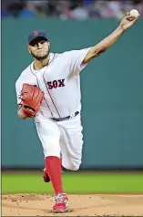  ?? ELISE AMENDOLA/AP PHOTO ?? Boston Red Sox starting pitcher Eduardo Rodriguez delivers to the Toronto Blue Jays in the first inning of Thursday’s game at Boston.