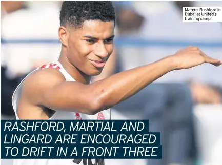  ??  ?? Marcus Rashford in Dubai at United’s training camp