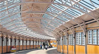  ??  ?? Railway mania: Wemyss Bay station in Renfrewshi­re, built in 1903 by James Miller, who also designed Glasgow Central