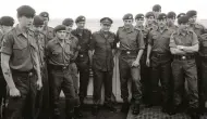  ??  ?? ABOVE: Lord Bramall meets men of 3 Para in June 1982 on board Mv Norland, following the Falklands War