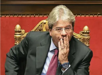  ?? FOTO: REUTERS ?? Italiens Ministerpr­äsident Paolo Gentiloni (63) im Senat in Rom.