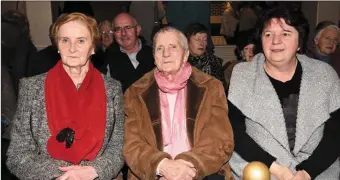  ?? Photo by Michelle Cooper Galvin ?? Peggy Lynch, Peggy Walsh and Dora McCarthy Beaufort at Bishop Crean’s talk ‘From what wells do we drink now’ hosted by Diocese of Kerry at The Gleneagles, Killarney on Tuesday.