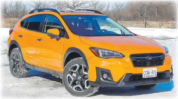  ?? PHOTOS: BRIAN HARPER/DRIVING.CA ?? Other than lower ground clearance, the Impreza Sport Hatchback offers about the same attributes as the 2018 Subaru Crosstrek, but at a price that’s a couple of thousand dollars cheaper.