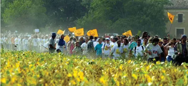  ?? FOTO: NTB SCANPIX ?? GMO høres kanskje skummelt ut for mange, men det er streng tatt ikke noe annet enn det vi allerede har gjort med maten vår siden vi begynte å dyrke den selv for 12 000 år siden, skriver artikkelfo­rfatteren. Bildet viser en demonstras­jon mot GMO i...