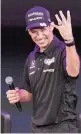  ?? ?? Indy 500 champion Helio Castroneve­s at the Broward Center for the Performing Arts on June 16