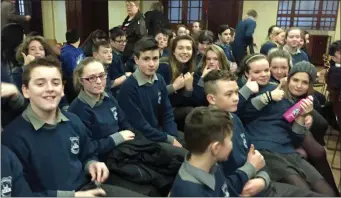  ??  ?? Some of the 40 Macroom McEgan students who attended the Cork Pops Orchestra school concert.