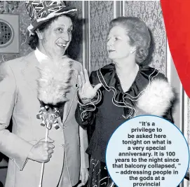  ??  ?? TICKLED TO MEET YOU: Even Mrs Thatcher couldn’t resist Doddy’s madness in 1980