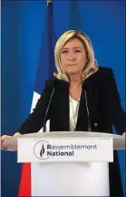  ??  ?? Marine Le Pen plaide pour des mesures «territoria­lisées».